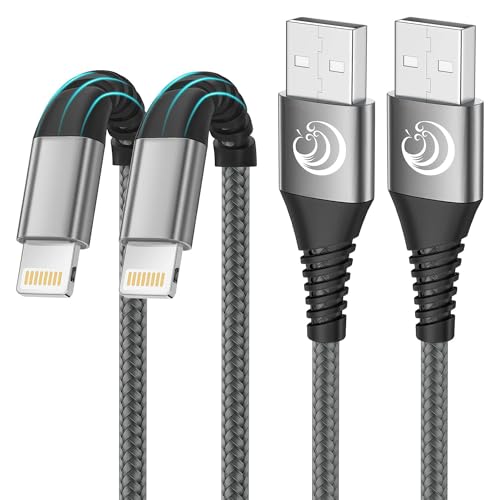 Aioneus iPhone Charger 6FT 2Pack, USB A to Lightning Cable Nylon Braided iPhone Charger Cord Fast Charging for iPhone 14 13 12 11 XS Max XR 8 7Plus SE - Image 1