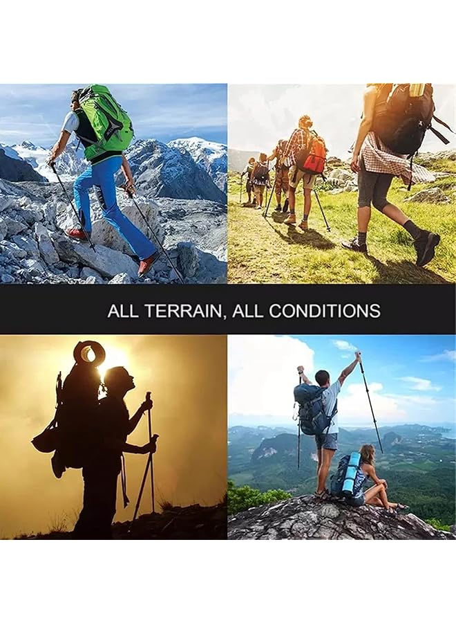 Goodern Collapsible Trekking Poles Lightweight Travel Hiking Poles Aluminum Alloy Walking Sticks For Hiking With Telescopic & Foldable Tri Fold Design With Eva Grip For Women Men Hiking Camping Black - Image 5