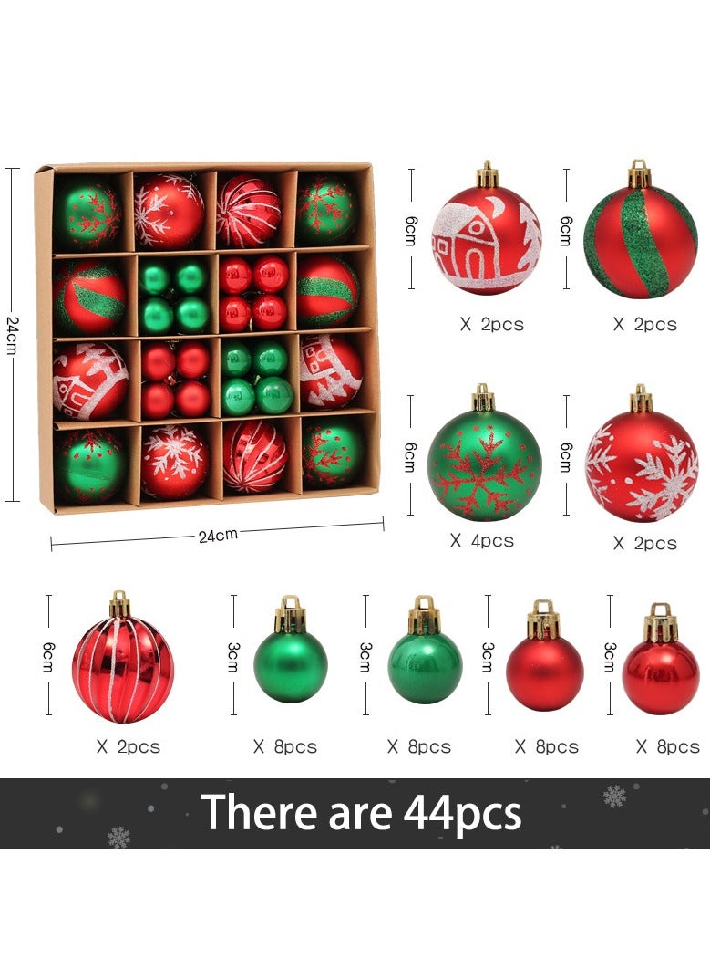 TAPIT Christmas Ball Ornaments 44pcs Shatterproof Plastic Christmas Tree Decorations with Hanging Loop for Xmas Tree Party Home Decor Christmas Tree Ornaments Set Christmas Tree Decorations - Image 2