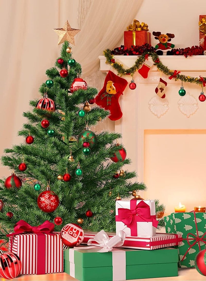 TAPIT Christmas Ball Ornaments 44pcs Shatterproof Plastic Christmas Tree Decorations with Hanging Loop for Xmas Tree Party Home Decor Christmas Tree Ornaments Set Christmas Tree Decorations - Image 3