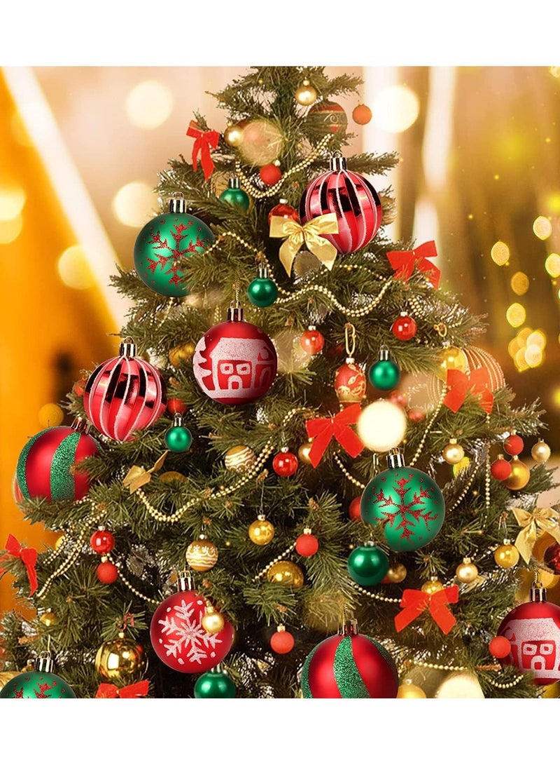 TAPIT Christmas Ball Ornaments 44pcs Shatterproof Plastic Christmas Tree Decorations with Hanging Loop for Xmas Tree Party Home Decor Christmas Tree Ornaments Set Christmas Tree Decorations - Image 4