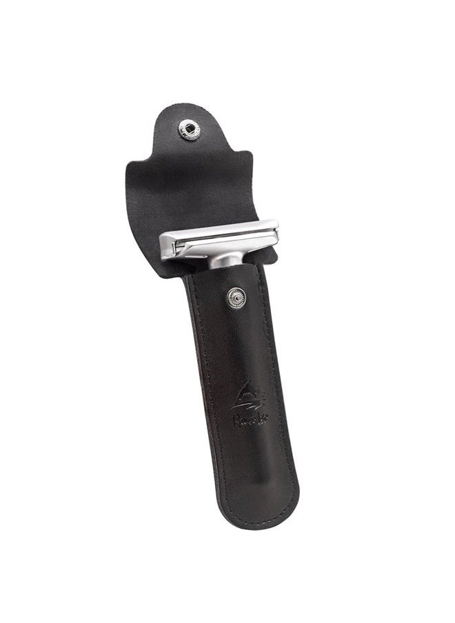River Lake - Travel Double Edge Safety Razor, River Lake RZ700 Long Handle Adjustable Classic Safety Shaver Razor (Razor with Protective Case,Black) - Image 1