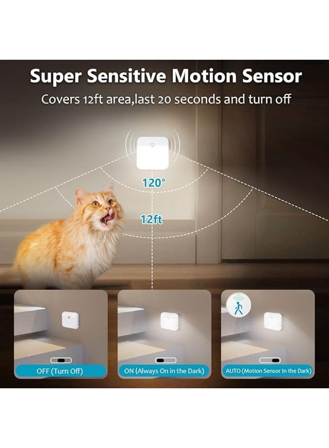 DUNISO 3 Pcs USB Rechargeable Night Light Indoor,Magnetic Suction Wireless Motion Sensor Night Light, Wall Decor Lamp For Staircase,Energy Conservation and Environmental Protection，Space Saving，for Stair Hallway Bedroom Toilet Cabinet, White - Image 3