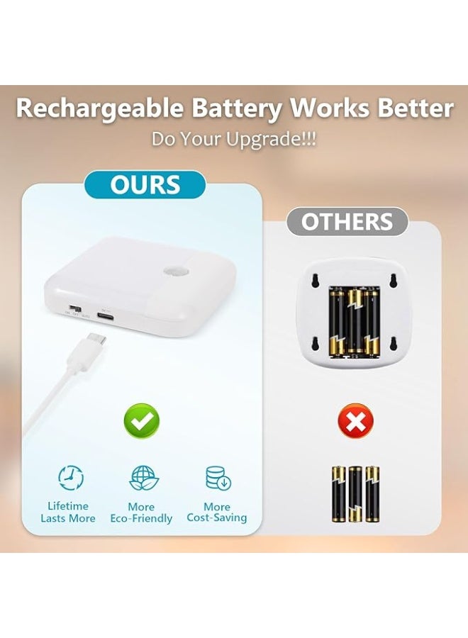 DUNISO 3 Pcs USB Rechargeable Night Light Indoor,Magnetic Suction Wireless Motion Sensor Night Light, Wall Decor Lamp For Staircase,Energy Conservation and Environmental Protection，Space Saving，for Stair Hallway Bedroom Toilet Cabinet, White - Image 2