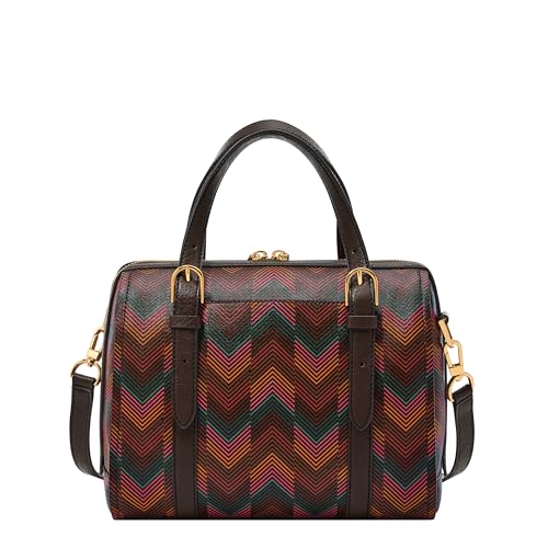 Fossil Carlie Satchel Handbag, Harlow Multi Print - Image 3