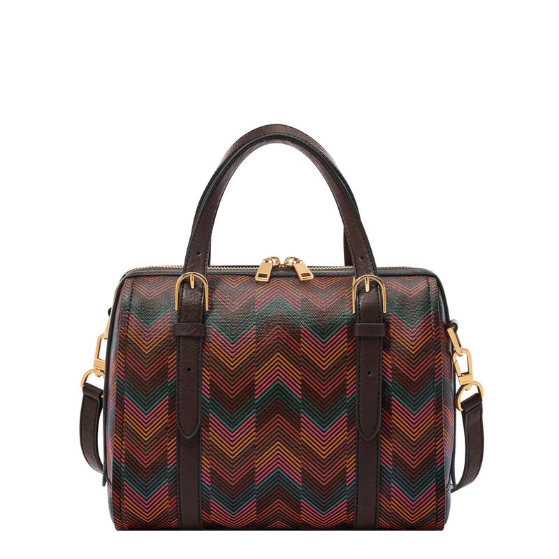 Fossil Carlie Satchel Handbag, Harlow Multi Print - Image 5
