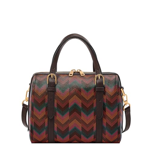 Fossil Carlie Satchel Handbag, Harlow Multi Print - Image 1