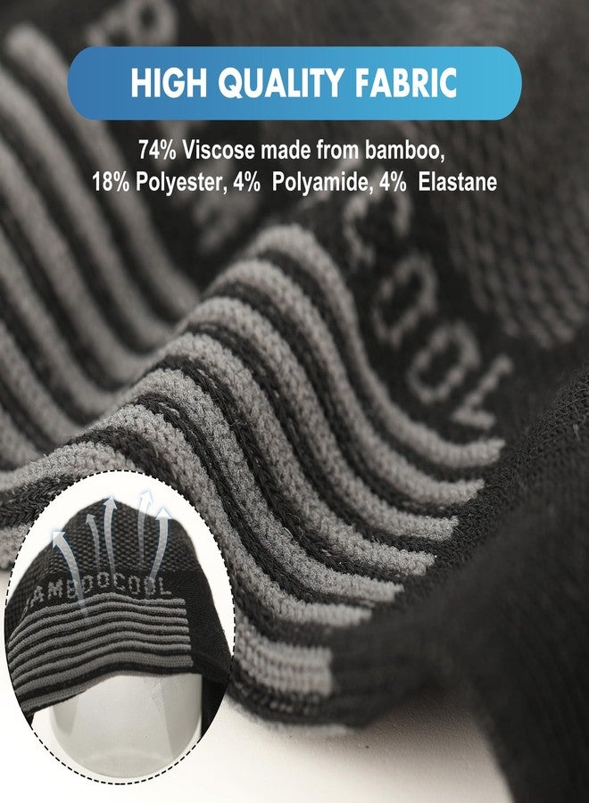 BAMBOO COOL Men's Athletic Ankle Socks Cushioned Moisture Wicking, Low Cut Running Mesh Socks Arch Support, 8 Pack L - Image 5