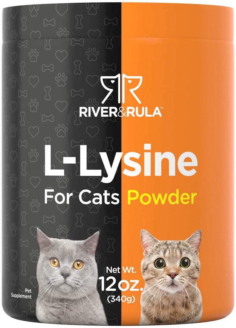 Horbach LLysine Powder for Cats 500mg 12oz Cat Health Supplement NonGMO Vegetarian Formula by River RULA