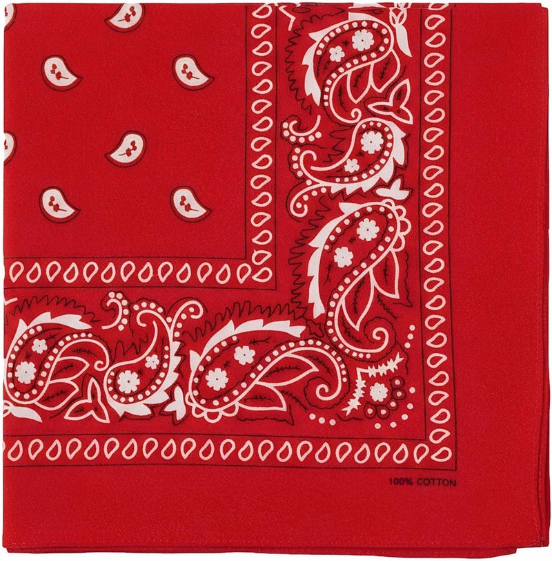 ComboCube 12 Pack(one Dozen) Multi-Purpose Cotton Paisley Cowboy Bandanas Headband for Men and Women - Image 1