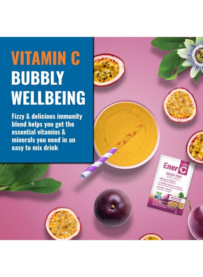 Ener-C مشروب طاقة إنر-سي خالي من السكر بنكهة فاكهة العاطفة - مزيج متعدد الفيتامينات فيتامين C 1000 ملغ والإلكتروليتات - دعم المناعة الطبيعية مع مساحيق عصير الفاكهة الحقيقية - غير معدّل وراثيًا نباتي وخالي من الغلوتين - 60 حبة - Image 2