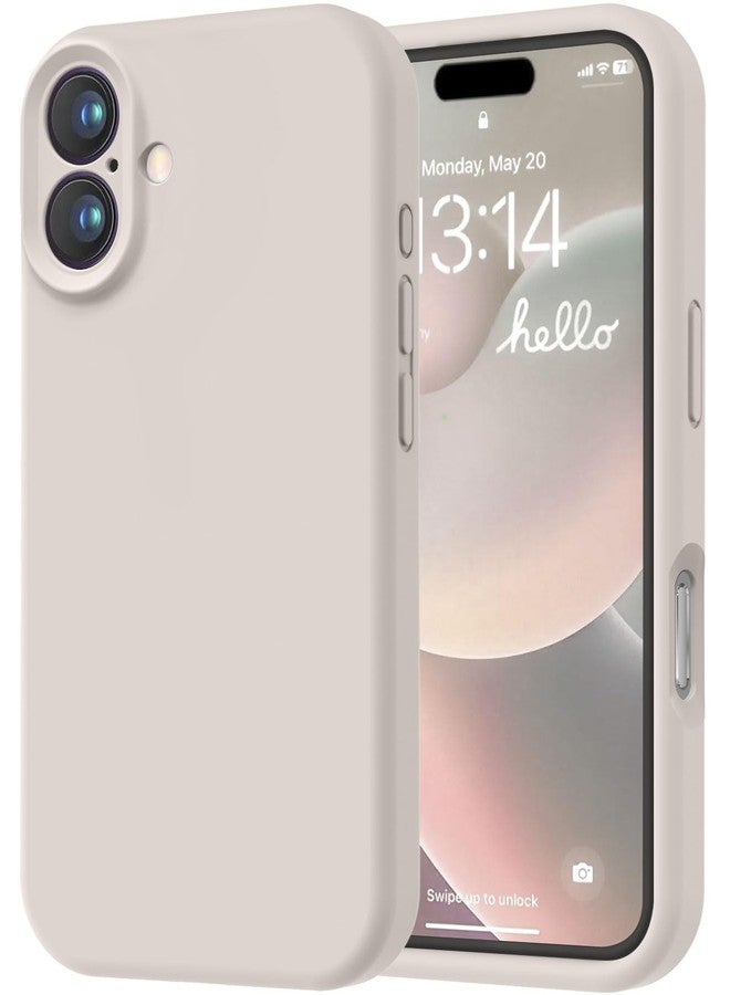 LOVE 3000 جراب LOVE 3000 مصمم خصيصًا لهاتف iPhone 16، مصنوع من السيليكون الفاخر مع بطانة ناعمة من الألياف الدقيقة المقاومة للخدش، جراب واقٍ مقاوم للصدمات مناسب للرجال والنساء والفتيات، مقاس 6.1 بوصة، لون حجري. - Image 1