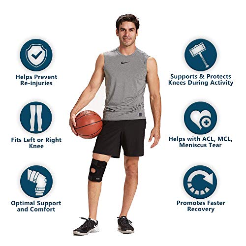 ComfiLife Knee Brace for Knee Pain Relief – Neoprene Knee Brace for Working Out, Running, Injury Recovery – Side Stabilizers – 3 Point Adjustable Compression – Open Patella Support,Non-Slip (Medium) - Image 4