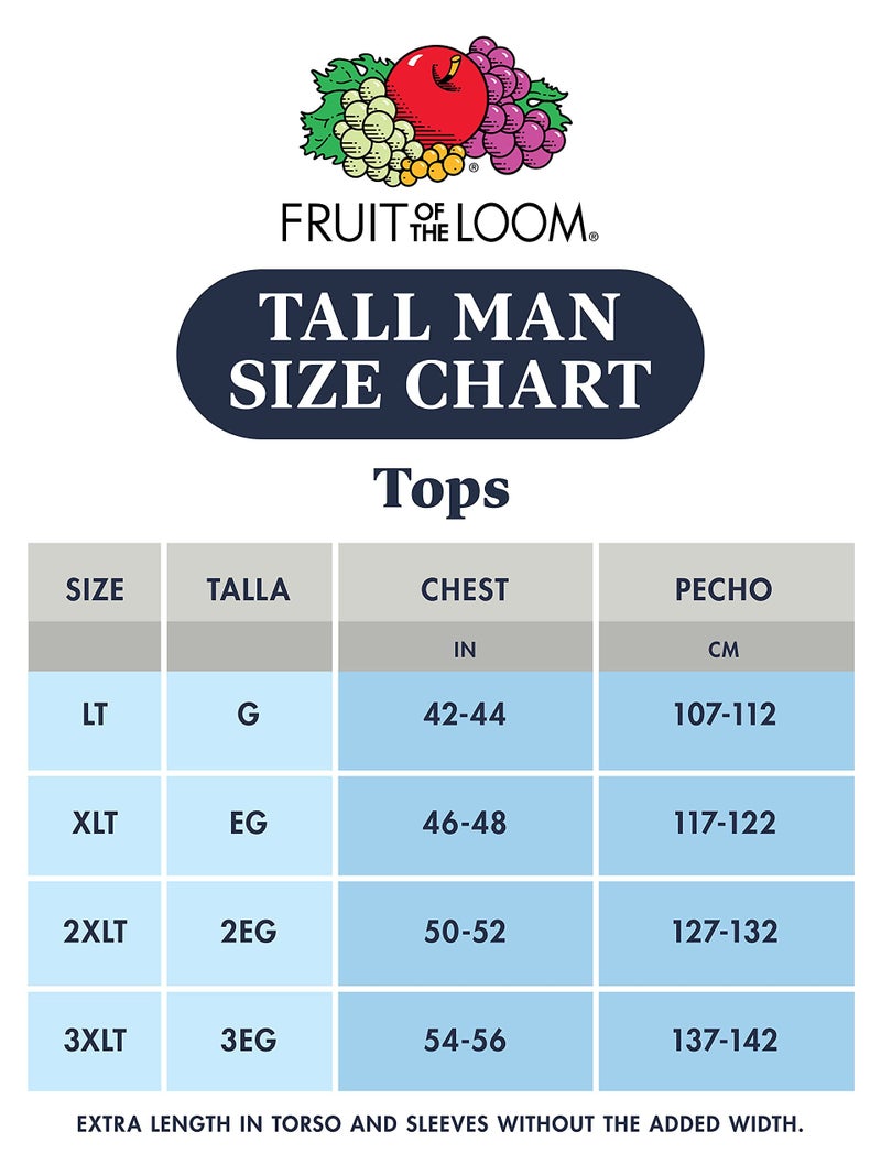Fruit of the Loom Men's 3XL Eversoft Cotton Stay Tucked V-Neck T-Shirt, Tall Man-6 Pack White - Image 5