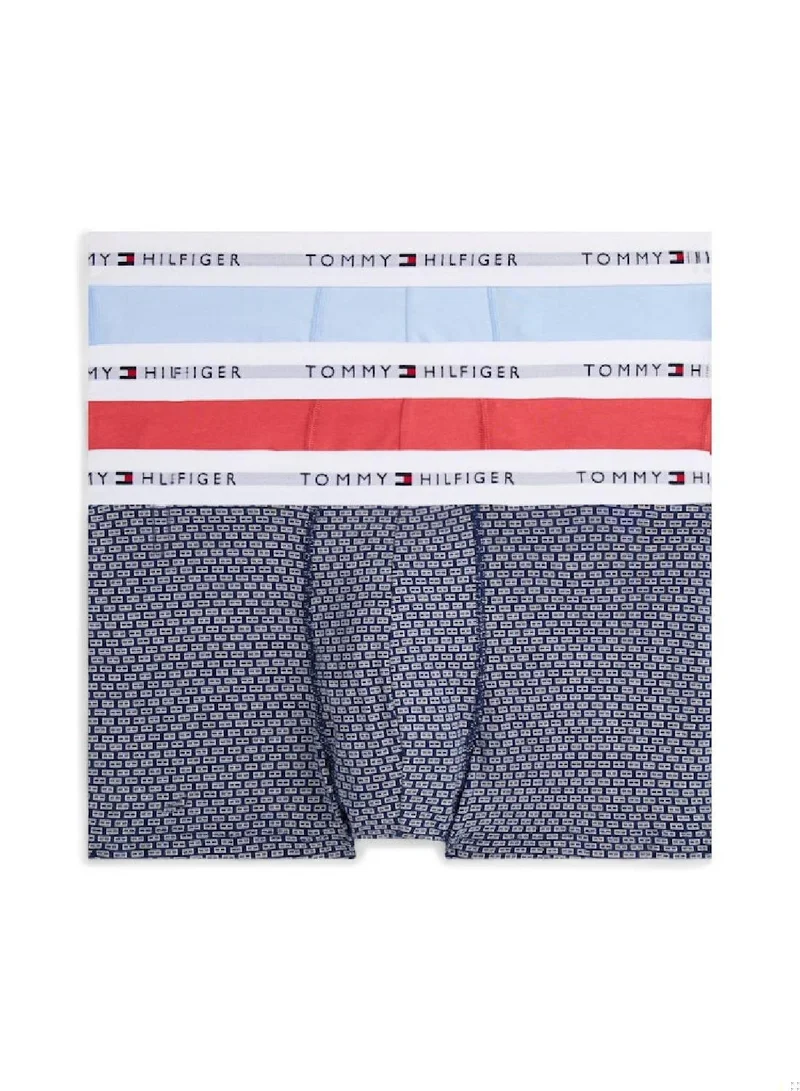 TOMMY HILFIGER 3-Pack Signature Print Logo Waistband Trunks