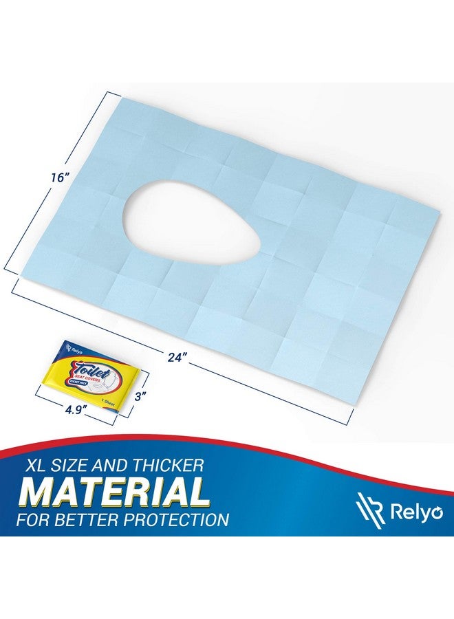 Relyo Toilet Seat Covers Disposable 100% Waterproof (20 Pack) - XL Disposable Toilet Seat Covers for Kids Potty Training - Travel Accessories for Public Restrooms, Airplane, Camping - Image 2