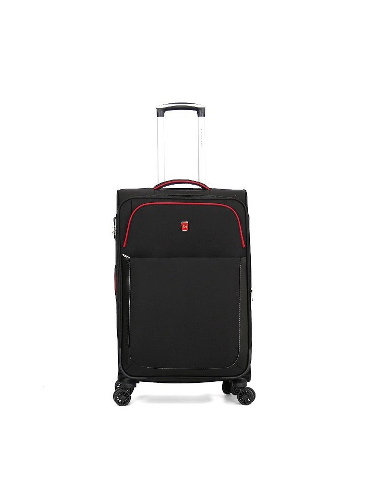 GIORDANO Softside Luggage Trolley Bag 3 Pieces Set With Double Spinner Wheel ,Black (S-20inch,M-24inch,L-28inch)  - Image 3