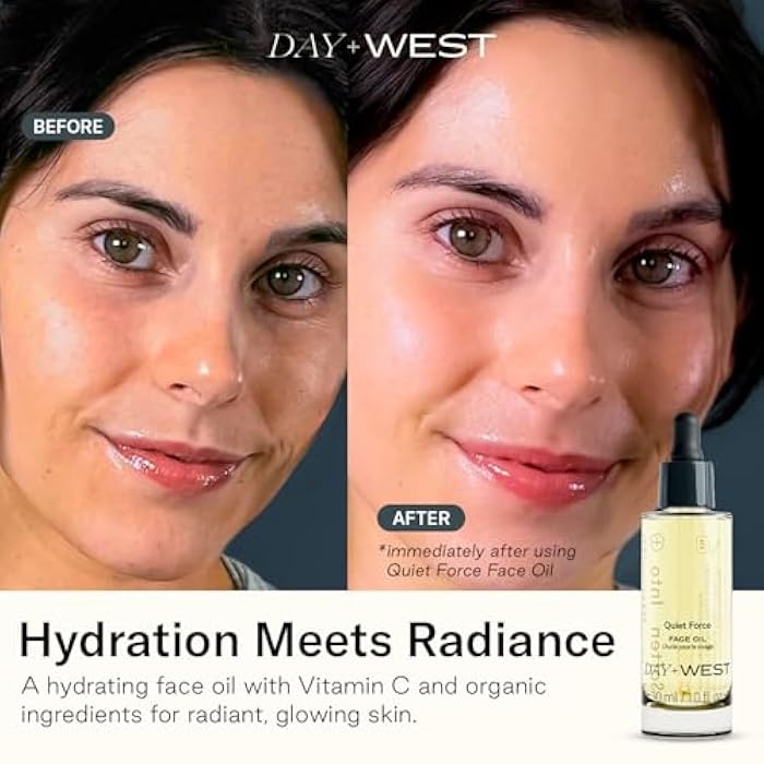 Day + West زيت وجه مرطب للنساء من داي+ويست - زيت الورد وزيت السكوالين للبشرة الحساسة، فيتامين سي مرطب لطيف، زيوت طبيعية وأساسية للاستخدام مع غوا شا، للعناية بالبشرة الصحية المتألقة - 30 مل - Image 5