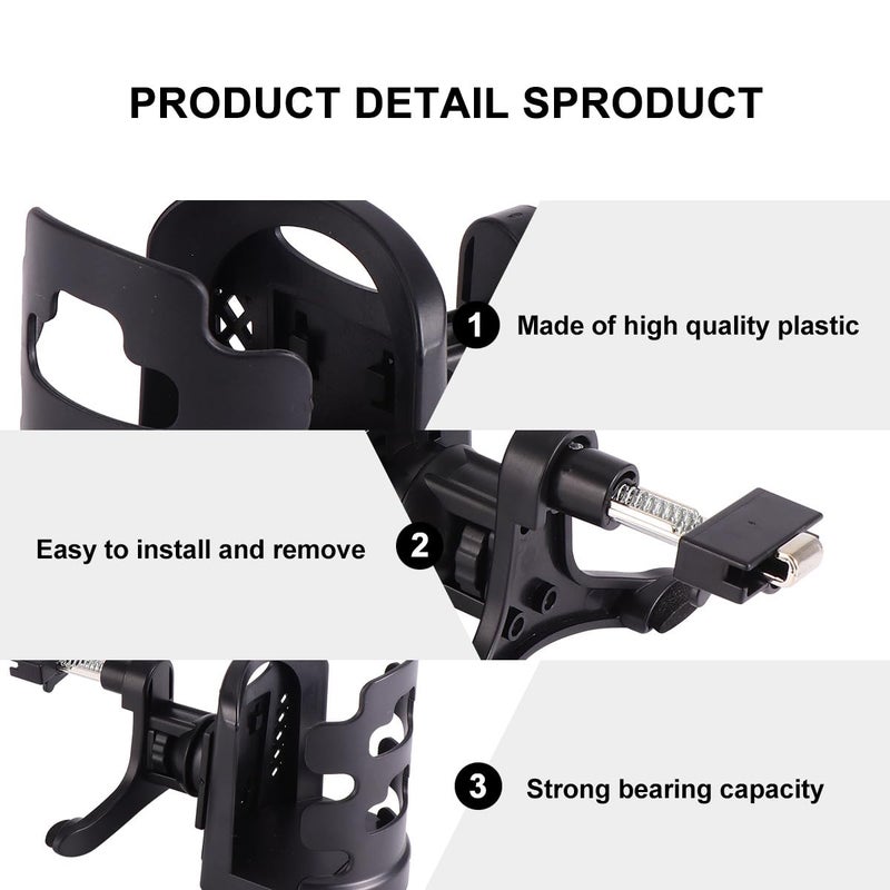Universal Car Air Vent Cup Holder Beverage Rack For Travel Most Vehicles Black - Image 4