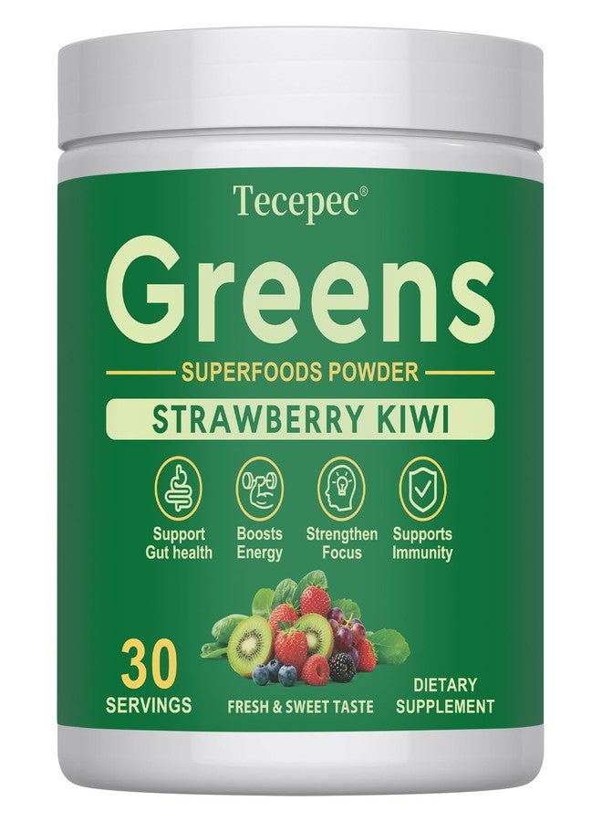Tecepec Super Greens Powder Superfood, Greens Juice Drink Mix with Spirulina, Chlorella, Adaptogens & Fiber, Digestive Enzymes, Pre + Probiotics Supplement for Women & Men Bloating & Gut Health, 30 Servings - Image 1