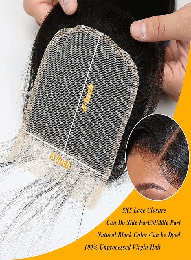 كيو تي هير QTHAIR 14A Grade 5x5 Transparent Color Lace Closure 130%-150% Density (14”, 5x5 Straight Closure) - Image 4