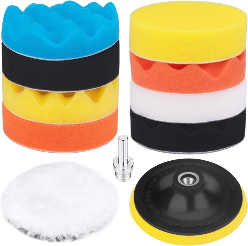 Petutu 5 Inch Buffing and Polishing Pad Kit 11 PCS with Drill Adapter - Image 1