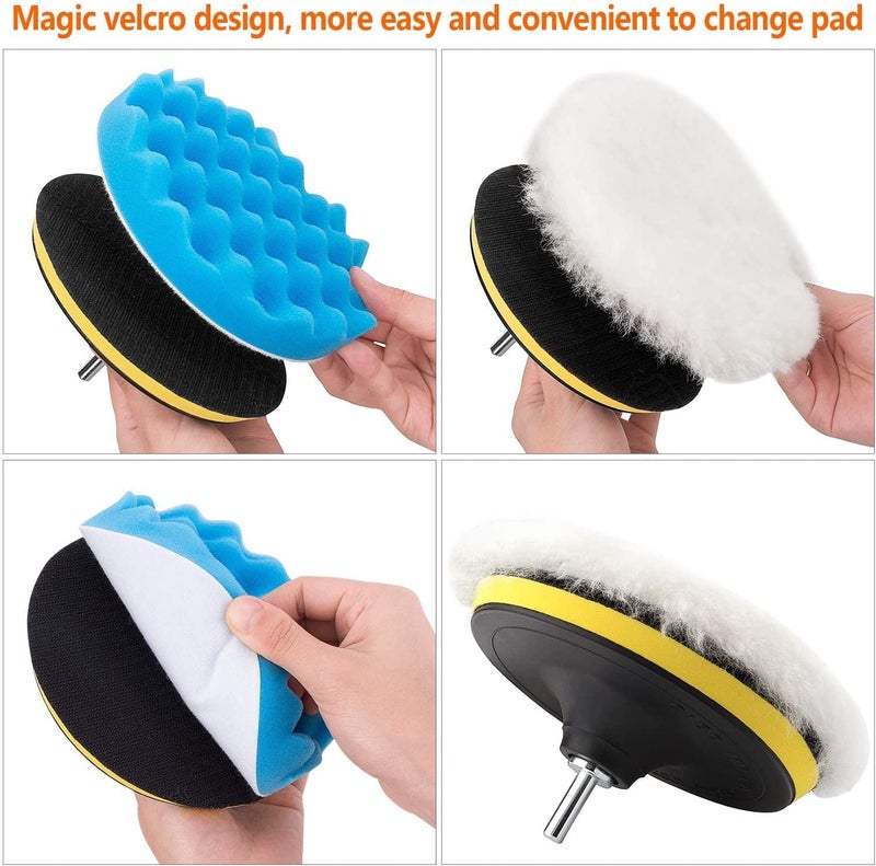 Petutu 5 Inch Buffing and Polishing Pad Kit 11 PCS with Drill Adapter - Image 5