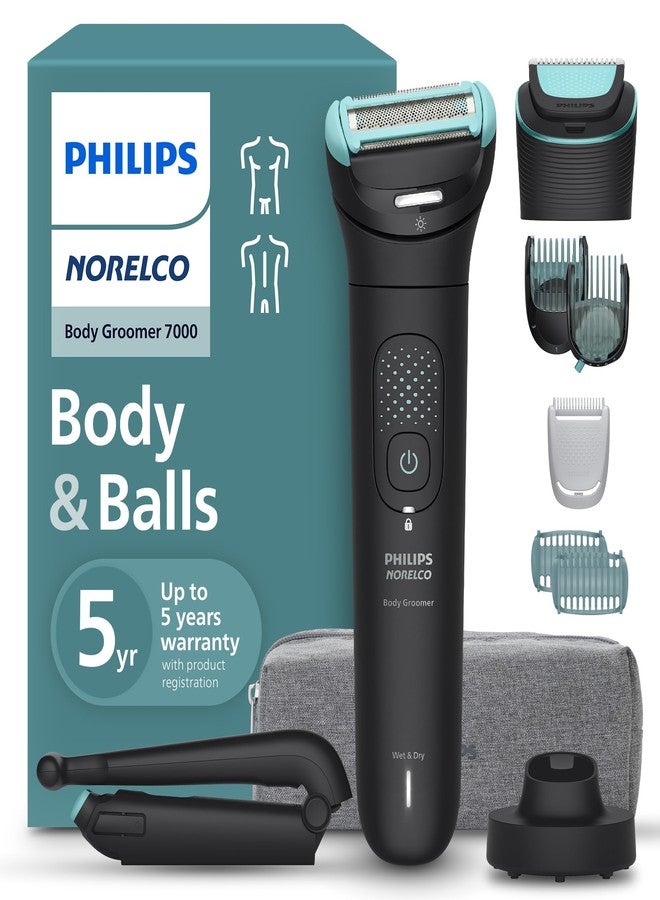 Norelco Philips Norelco Body Groomer 7000 Series, Waterproof Men's Full Body Groomer with Travel Case, Triple Protect Shave System & Body Hair Trimmer with Contour-Following 2D Flexing Head, BG7490/50 - Image 1