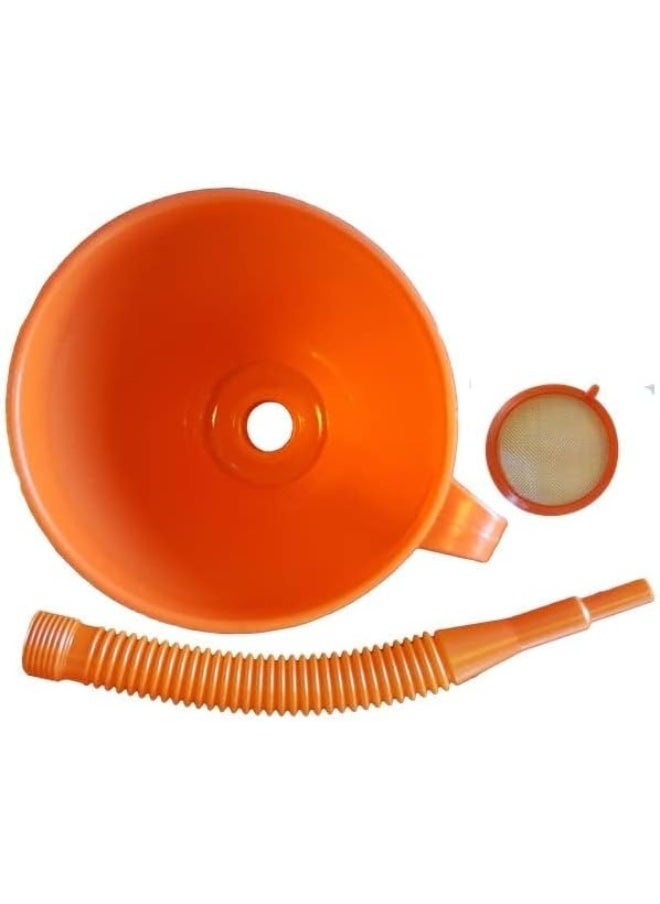 melfi Melfi Plastic Large Funnels Wide Mouth With Strainer - Oil Funnel Automotive Flexible With Hose For Cars And Motorcycles, Engine Oil, Liquid, Diesel, Kerosene And Gasoline  - Image 3