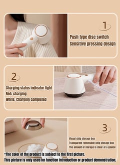 CHIGO New Electric Hair Ball Trimmer Household Rechargeable Clothing Hair Ball Remover Portable Fabric Shaver Endurance USB Charging Lint Remover Fuzz Shaver With One Spare Blade  - Image 5
