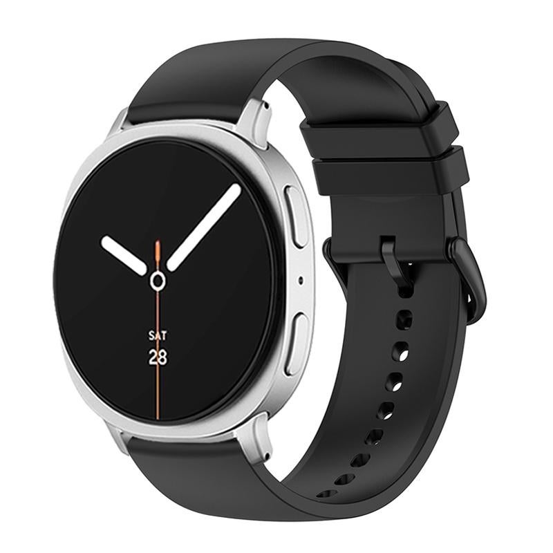 erorex For Samsung Galaxy Watch8 / Watch8 Classic Round Tail Silicone Watch Band(Black) - Image 1