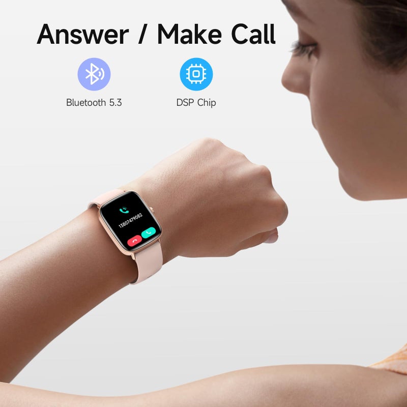 aeac Smart Watch for Women, 1.85" HD Smartwatch Compatible iPhone/Samsung/Android (Answer/Make Calls), 100+ Sport Modes Fitness Tracker with Heart Rate/Sleep/SpO2 Monitor, IP68 Waterproof, with 2 Bands - Image 4