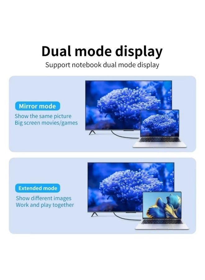 سمارت سورس كابل USB-C إلى HDMI بطول 2 متر بدقة 4K 60Hz | محول Type-C إلى HDMI فائق الوضوح UHD للفيديو لأجهزة اللابتوب وماك بوك وآيباد وسامسونج | كابل عرض عالي السرعة متوافق مع Thunderbolt 3/4 - Image 4