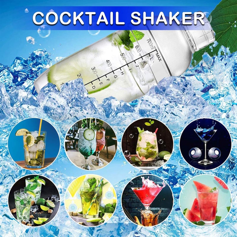 Another 4 pcs Clear Cocktail Shaker Set 2 pcs Plastic bar Shaker with 2 pcs Plastic Cocktail Double Measuring Jigger - Image 5