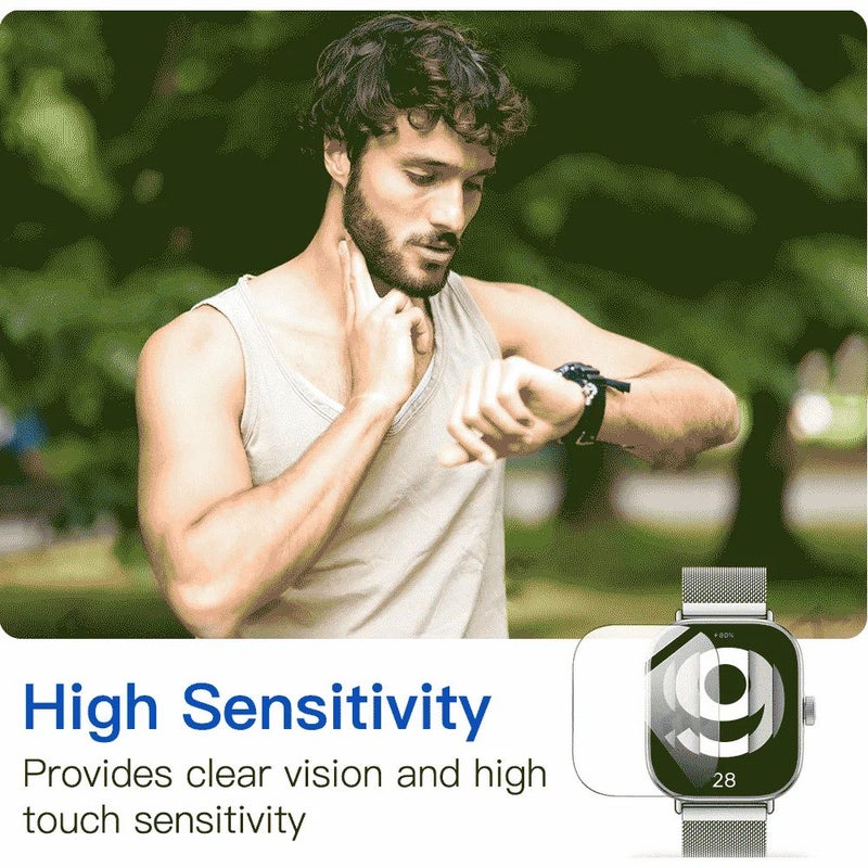 Set Of 5 Transparent Tempered Glass Screen Protectors For Redmi Watch 4 HD Clarity Anti Scratch Ultra Durable Bubble Free Application - Image 3