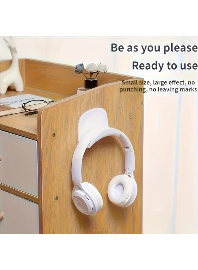 Black Wall Mounted Headphone Holder Easy Installation No Drilling Modern Style - Image 5