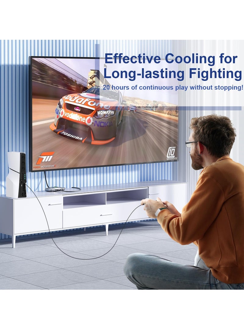 Generic - Efficient Cooling Fan for PS5 Slim, Quiet Operation with 3 Speed Settings, USB 3.0 Port, LED Light, Essential Accessory for PlayStation 5 Slim Digital and Disc Versions - Image 1