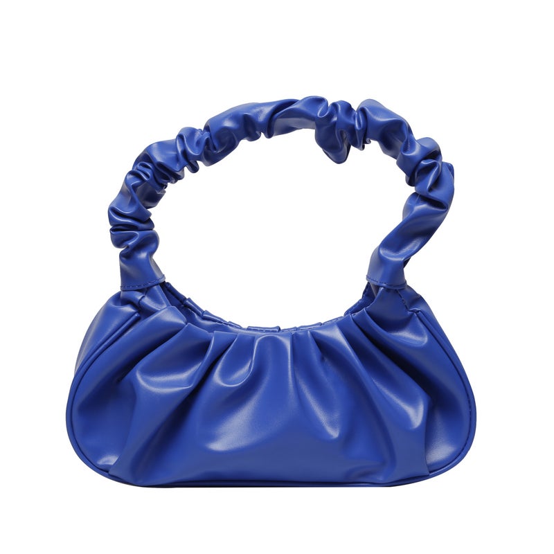 Chic Pleated Cloud Shoulder Bag Women Fashion 2024 Blue 