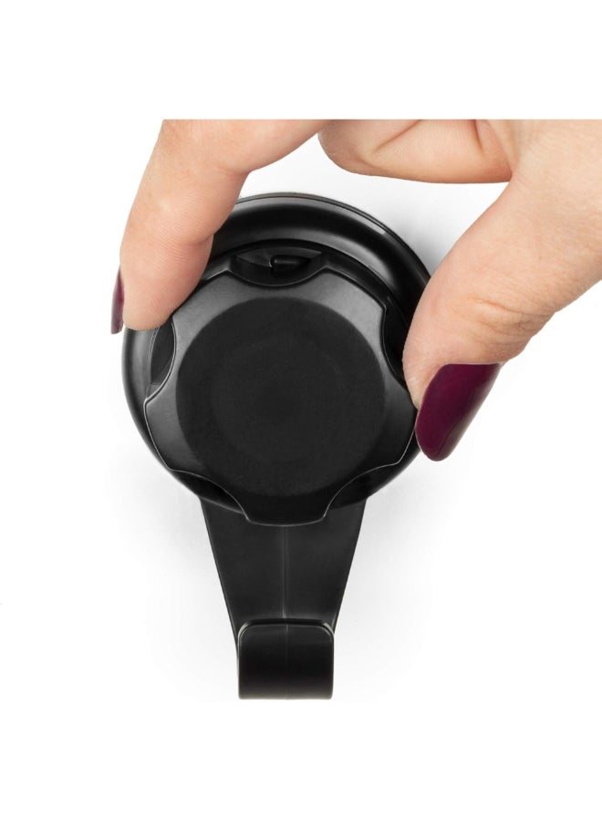 COMPACTOR 2-Piece Bestlock Suction Cup Wall Mount Storage Hooks Black 8 x 5.4 x 4 cm RAN9771 - Image 5