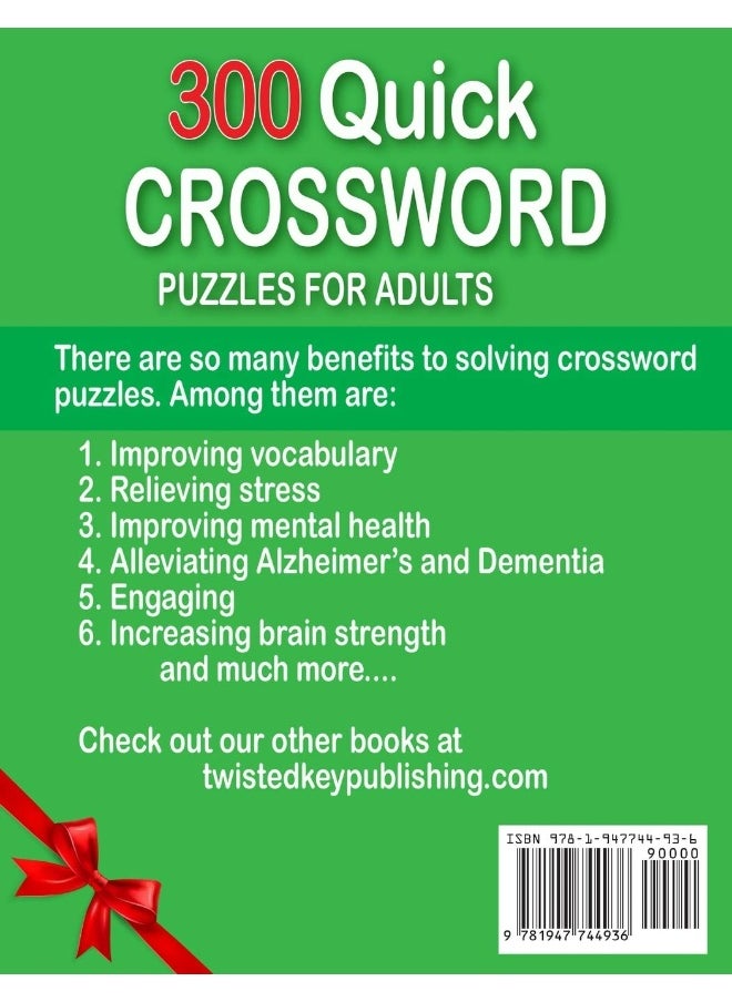 300 Quick Crossword Puzzles for Adults  - Image 2