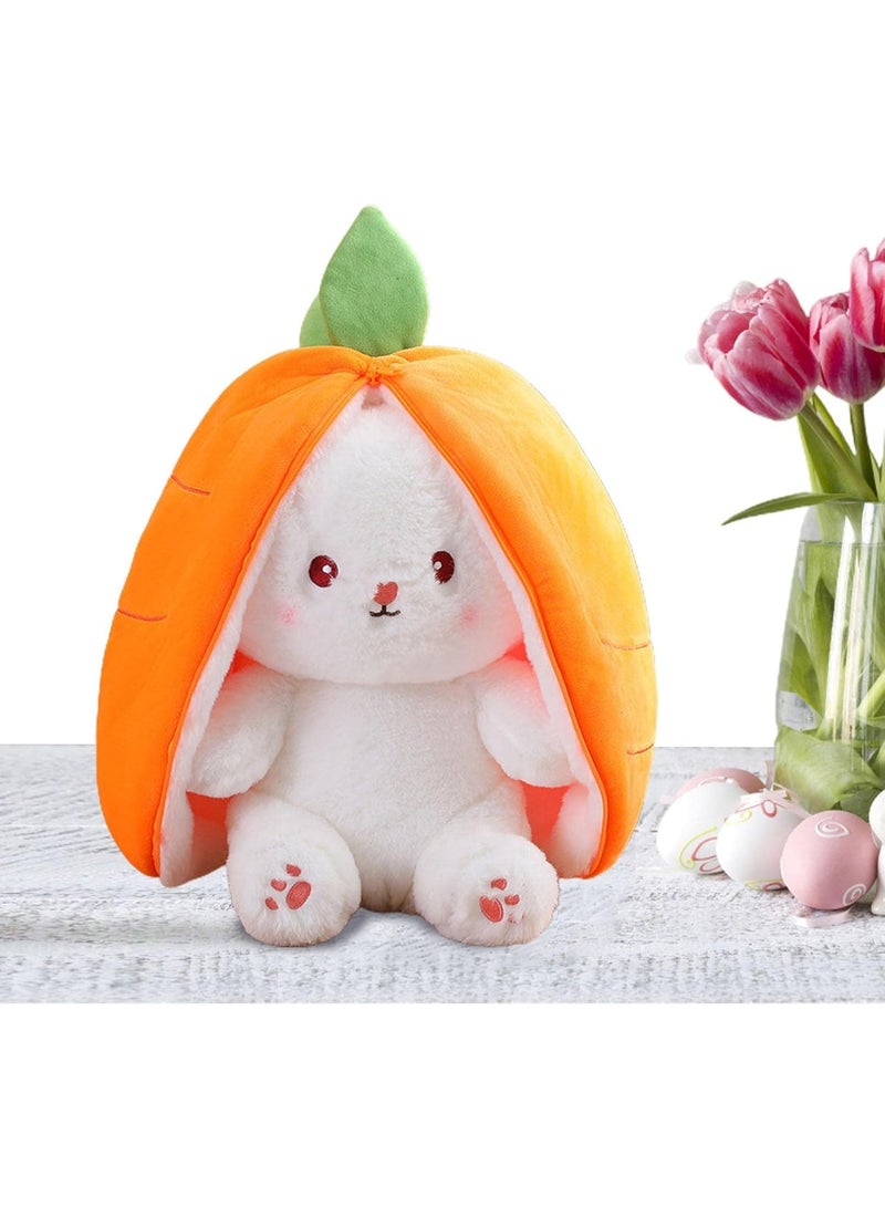 إي سي في في لعبة أرنب قطيفة لطيفة، حيوان محشو على شكل أرنب ناعم مع جزرة وفراولة، وسادة أرنب قطيفة كاواي للأطفال والفتيات، دمية أرنب عيد الفصح القطيفة الرائعة، هدية لعبة الغميضة - Image 4