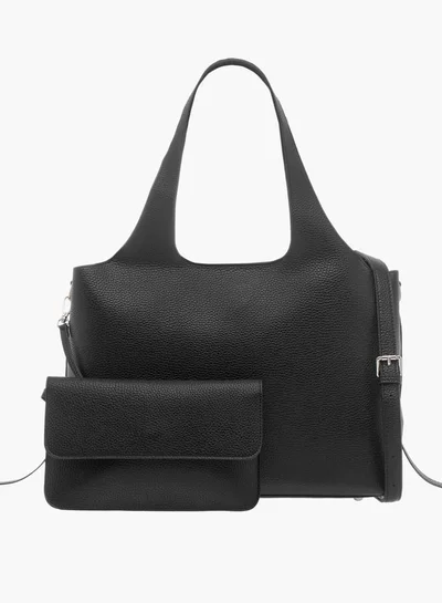 ميسي Solid Shoulder Bag with Zipper Closure and Pouch Set