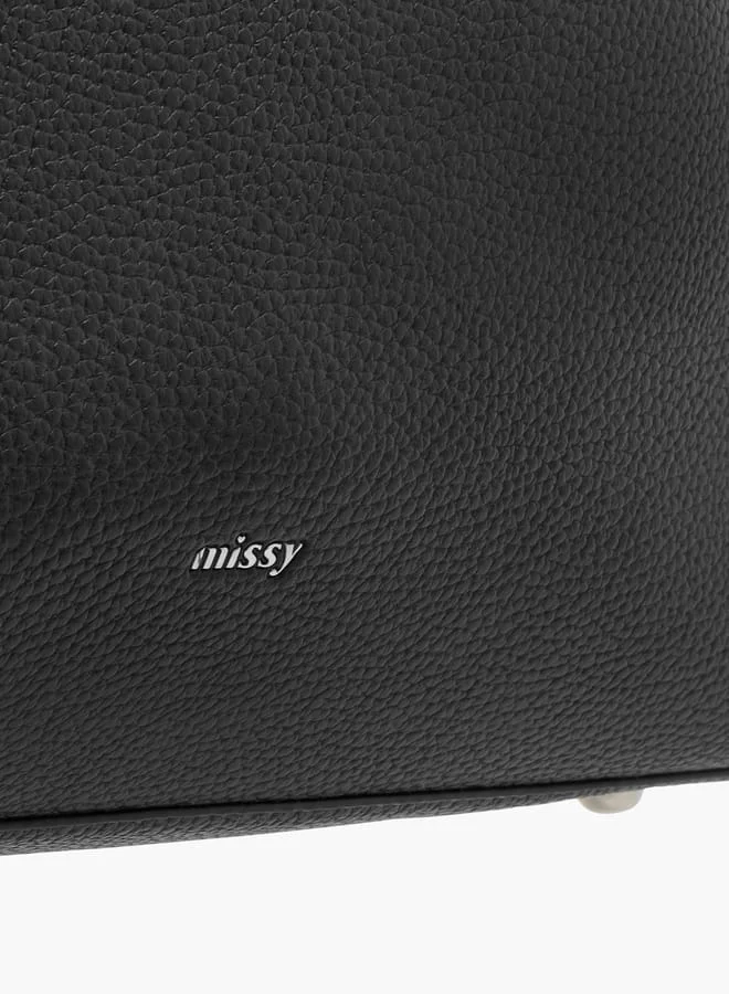 MISSY Solid Shoulder Bag with Zipper Closure and Pouch Set