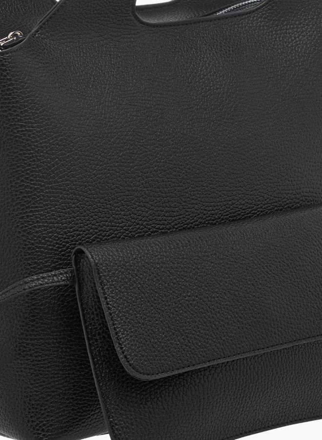 MISSY Solid Shoulder Bag with Zipper Closure and Pouch Set