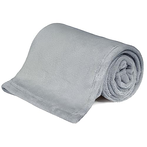 KMUSET Kids Blanket for Boys Girls 30x40 inches, Soft Cozy Fuzzy Swaddle Throw Blanket, Small Fleece Blanket for Crib Stroller, Grey - Image 1