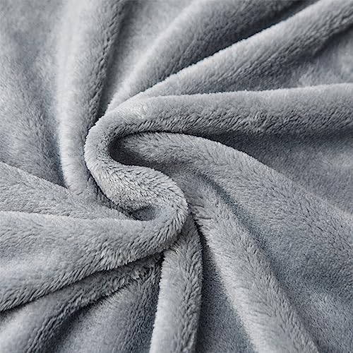 KMUSET Kids Blanket for Boys Girls 30x40 inches, Soft Cozy Fuzzy Swaddle Throw Blanket, Small Fleece Blanket for Crib Stroller, Grey - Image 5