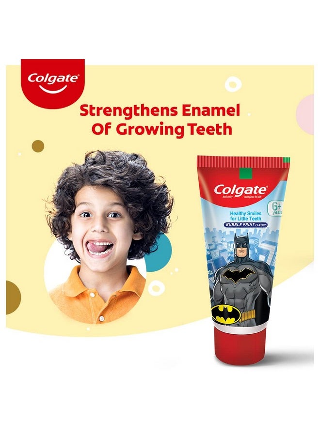 Colgate Colgate Kids Toothpaste For 6+ Years, Batman, Bubble Fruit Flavour, Gentle Protection, Enamel Protection Tooth Paste With 50% Lesser Abrasive Formula For Protecting Against Cavities, 80 Gram  - Image 2