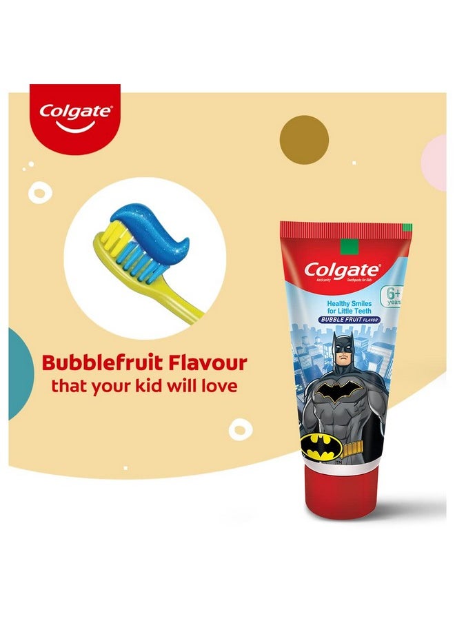 Colgate Colgate Kids Toothpaste For 6+ Years, Batman, Bubble Fruit Flavour, Gentle Protection, Enamel Protection Tooth Paste With 50% Lesser Abrasive Formula For Protecting Against Cavities, 80 Gram  - Image 5