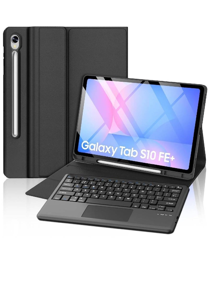 زومي لوحة مفاتيح ZOOMEE Trackpad لجهاز Samsung Galaxy Tab S10 FE Plus 2025 مقاس 13.1 بوصة، حافظة لجهاز Samsung Galaxy Tab S10 FE Plus/S10 FE+، غطاء لوحة مفاتيح مغناطيسي قابل للفصل مزود بلوحة لمس بلوتوث، أسود - Image 1