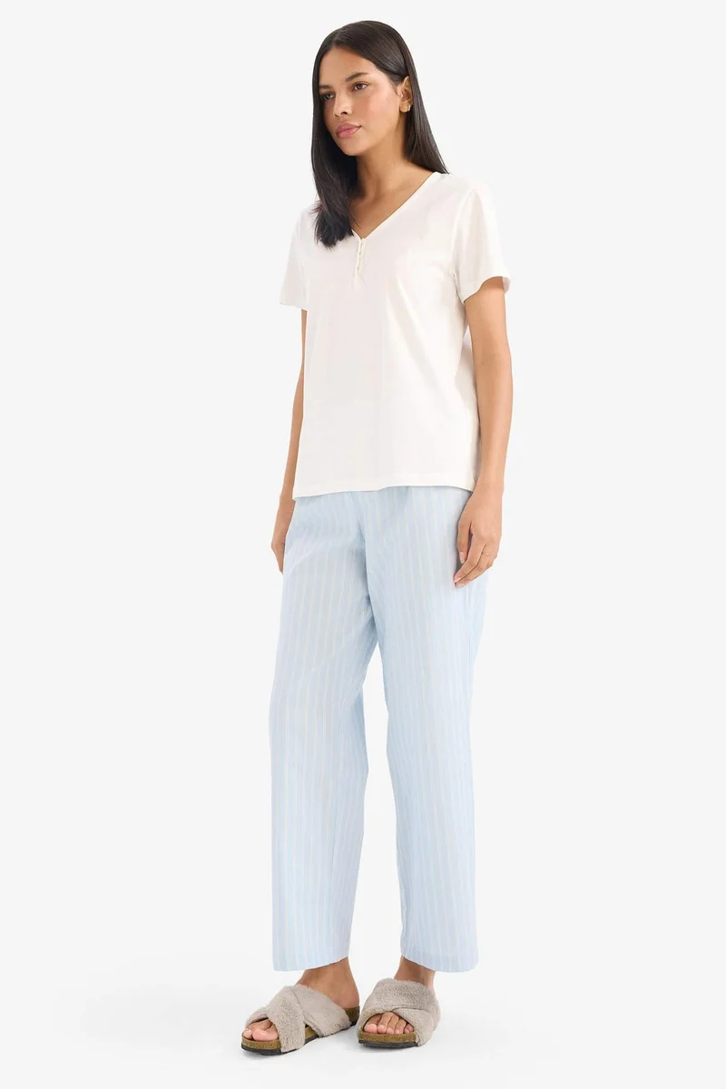 ديفاكتو Long Length Poplin Pyjamas Pants